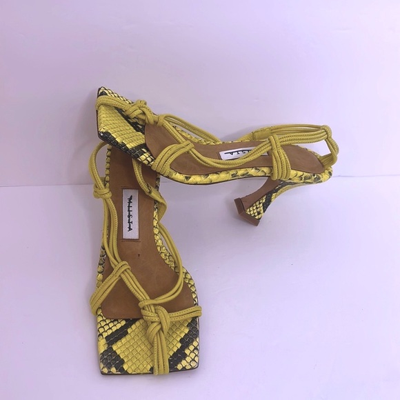 Miista Yellow Snake Animal Print Amy Sandals, New, Size 35 - Picture 3 of 10